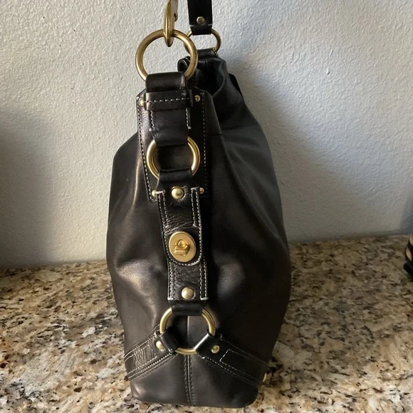 Coach Carly Hobo Y2K Black Leather Bag - Picture 4 of 11